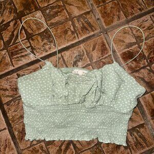 L.A. Hearts PAC Sun Smocked‎ Crop Tank Top spaghetti straps Size small